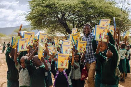 Maasai children after receiving their bibles