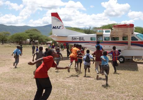 Aircraft on airstrip