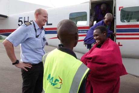 Pilot Peter Griffin interacting with patient
