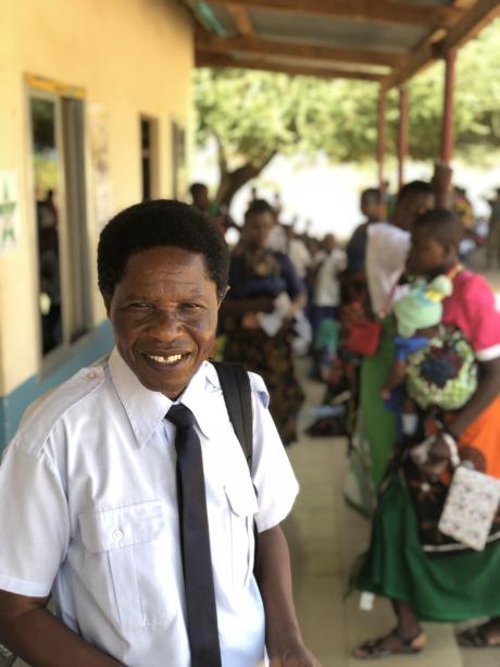 Nurse Andrea Mtinya, a frequent flyer with MAF from Kilimatinde hospital at the clinic in Mahaka
